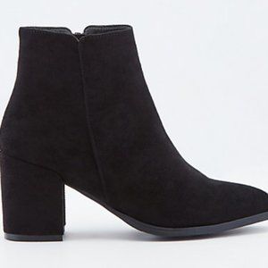 Faux Suede Pointy Toe Ankle Boot
